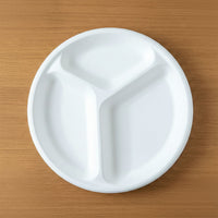 Vegnar 10 Inch 3-Compartment Round Compostable Bagasse Plate (10 Pc)