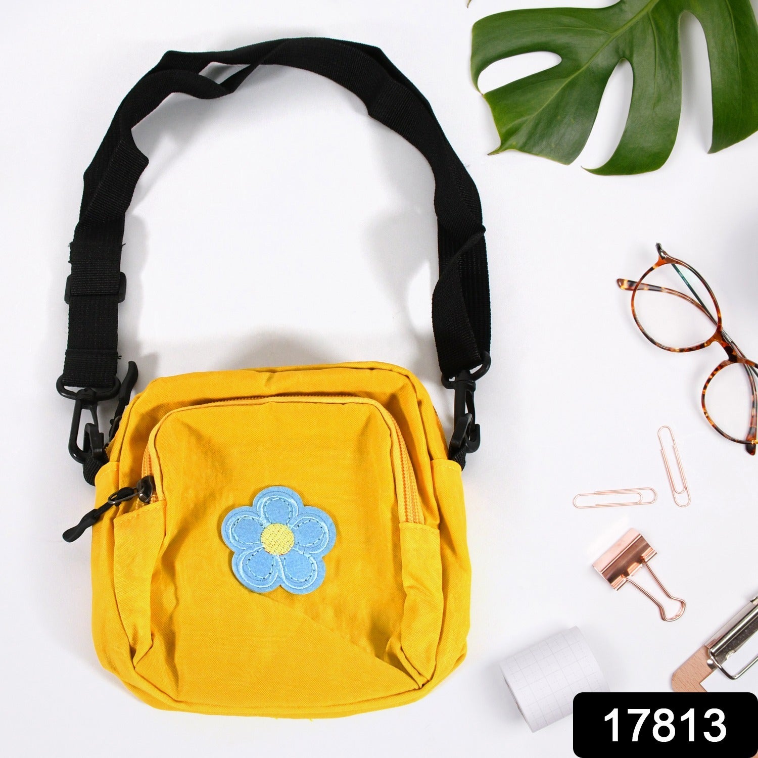 Solid Color Shoulder Crossbody Bag – Trendy Small Square Bag for Students