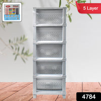 Multi-Purpose Anti-Slip 5 Layer Modular Drawer Storage System (68×33 Cm)