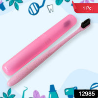 Soft Toothbrush With Toothbrush Cover Cleaner Scraper for Men and Women(1 Pc)