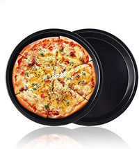 Versatile round baking tray for cakes and pizzas.