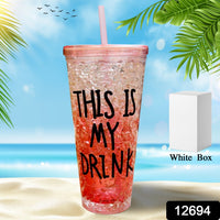 Plastic Creative Cold Drink Cup,  Double Wall Plastic Drinking Sport Bottle