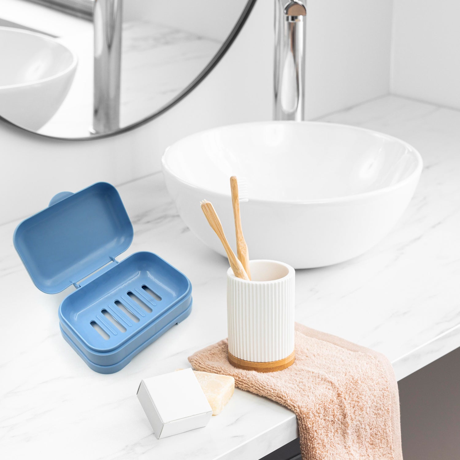 Soap Dish with Drain Soap Holder, Soap Saver Soap Tray  (1 Pc)