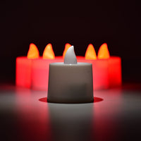 Red LED Tealights Smokeless Flameless Candles for Home Decor, Diwali (24 Pcs)