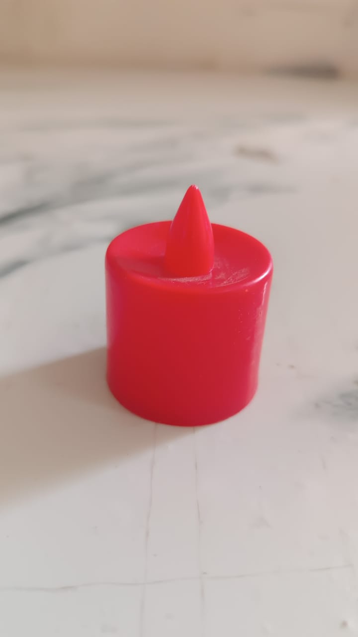 Electrical Candles Diya LED Tea Light, Diwali(1 Pc / Red)