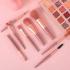 8-Piece Mini Makeup Brush Kit – Portable Premium Synthetic Set with Case (Mix Colors)