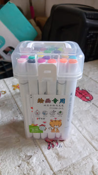 24-Color Double-Ended Art Markers Set for Kids & Adults (24 Pc)