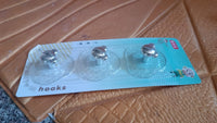 All-Plastic Adhesive Wall Hooks - Strong, No Damage, Easy to Install (3 Pc Set)