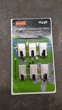 Self Adhesive Wall Hooks Set (6 Pc, Mix Design)