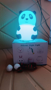 7 Color LED Silicone Panda Lamp