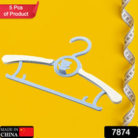 Large Adjustable Plastic Dress Hangers – Space-Saving & Lightweight (5 Pc)