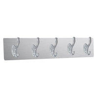 Heavy-duty adhesive wall hook in use, side view