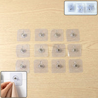 transparent self adhesive wall hook set 12 pc for home