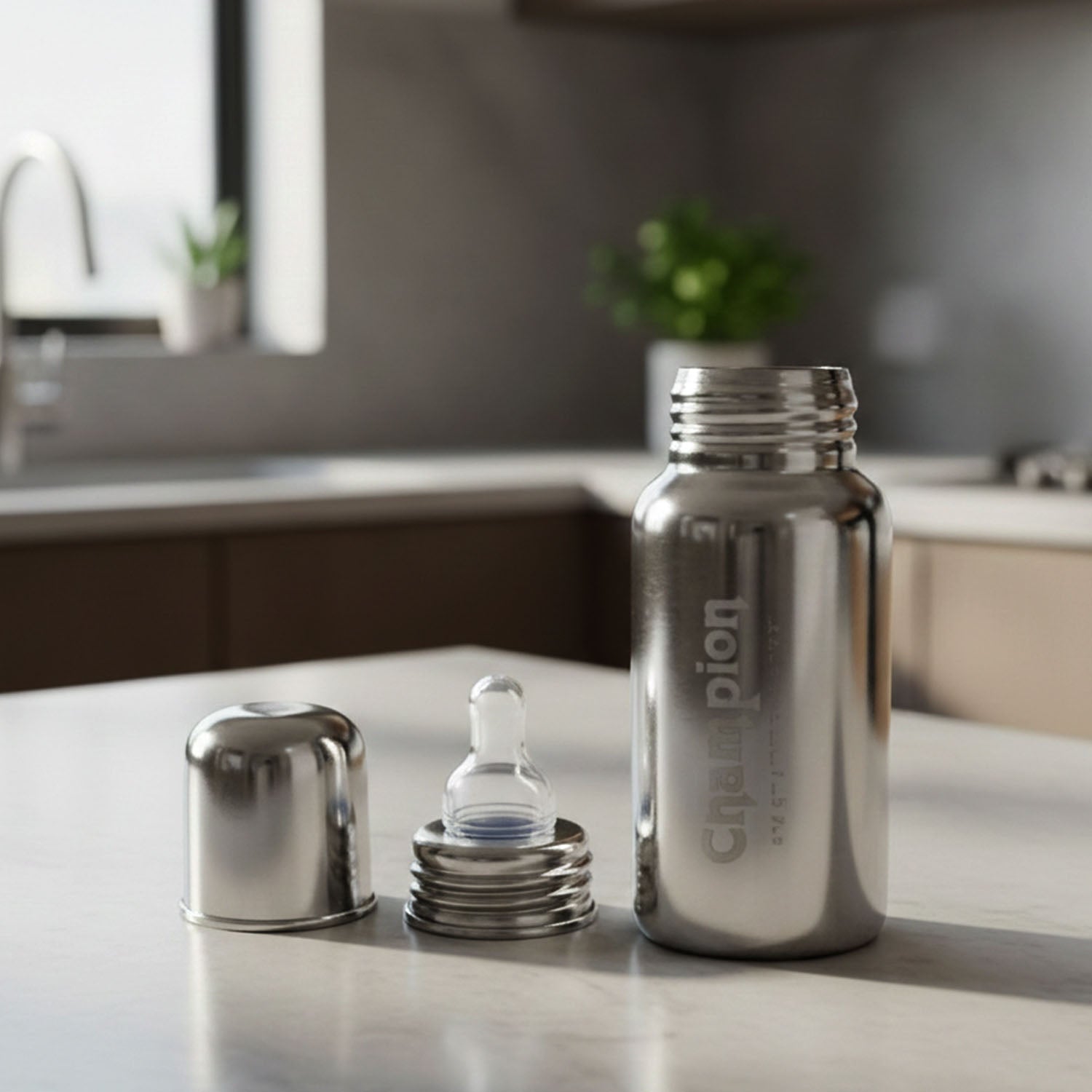 Durable stainless steel baby milk feeder
