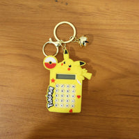 Cute Yellow Cartoon Character Calculator Keychain with Mini Digital Display (1 Pc)