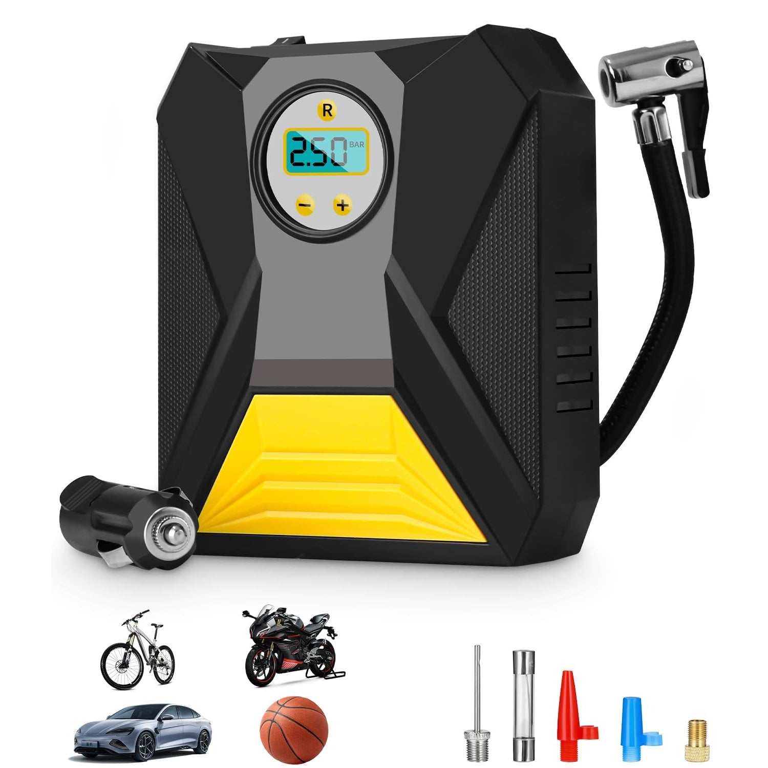 Mini Digital Portable Car Tyre Air Compressor - (1 Pc)