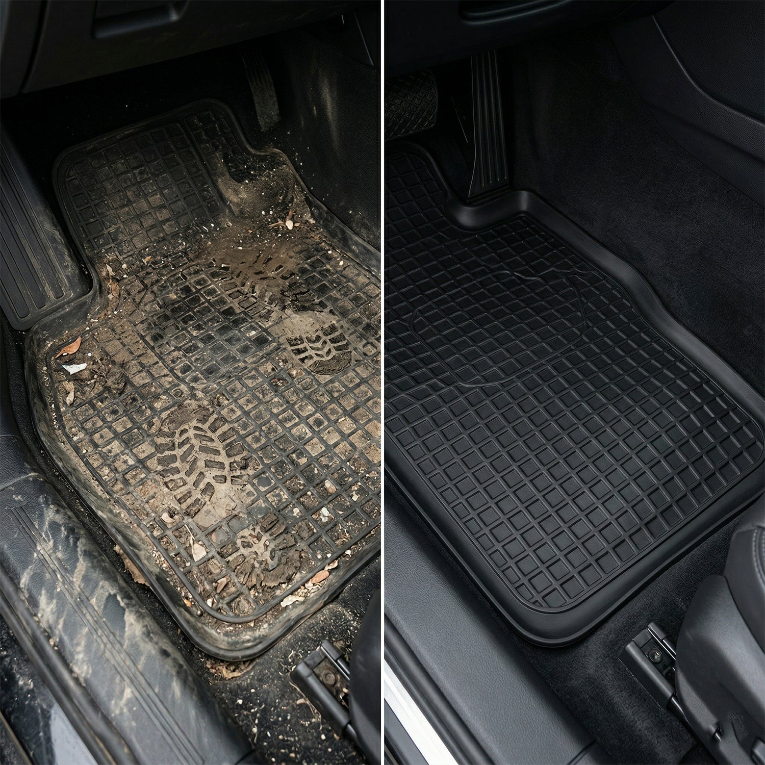 Heavy Duty Anti-Slip Rubber Car Foot Mat Set (4 Pc)