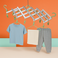 Adjustable Clothes Hanger with 29 Clips – Windproof Dryer Rack