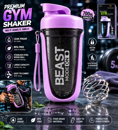 FitFusion Premium Leak Proof Gym Shaker Bottle | 500ML Protein Mixer (1 Pc)