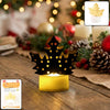 Christmas Decorative LED Gold Metal Leaf Diya Lamp, Diwali (1 Pc)