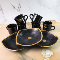 Sweet Buzz 9-Piece Seashell Ceramic Cup Set – Ideal for Home & Gifts