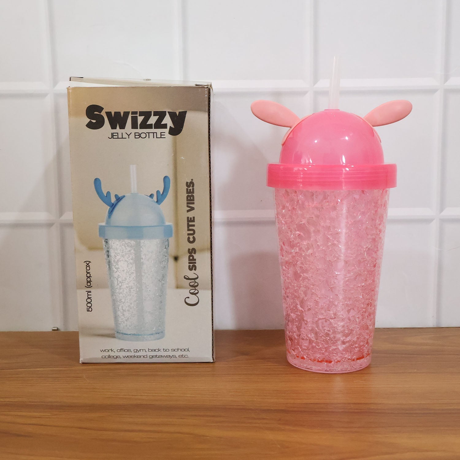Cute Bunny Ear Design  Tumbler Sipper Bottle (500 ML, 1 Pc)