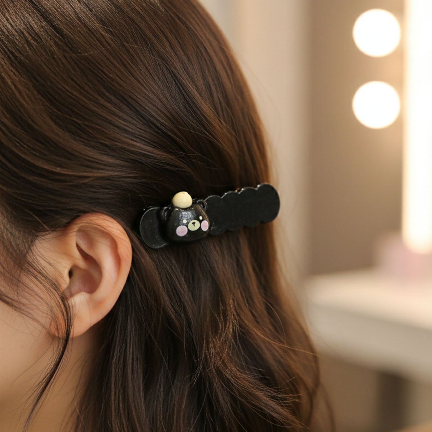 Decorative bear hair styling clips