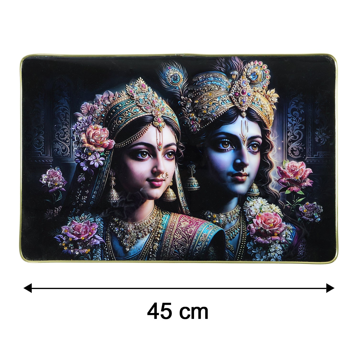 Premium Decorative Radha Krishna Wall Painting Frame 45x30 Cm (1 Pc)