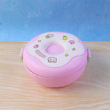 Cute Donut Shape Insulated Lunch Box | 3 Compartment | Mix Color