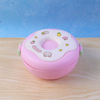Donut Shaped Double Insulated 3 Compartment Lunch Box (1 Pc / Mix Color)