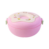 Cute Donut Shape Insulated Lunch Box | 3 Compartment | Mix Color
