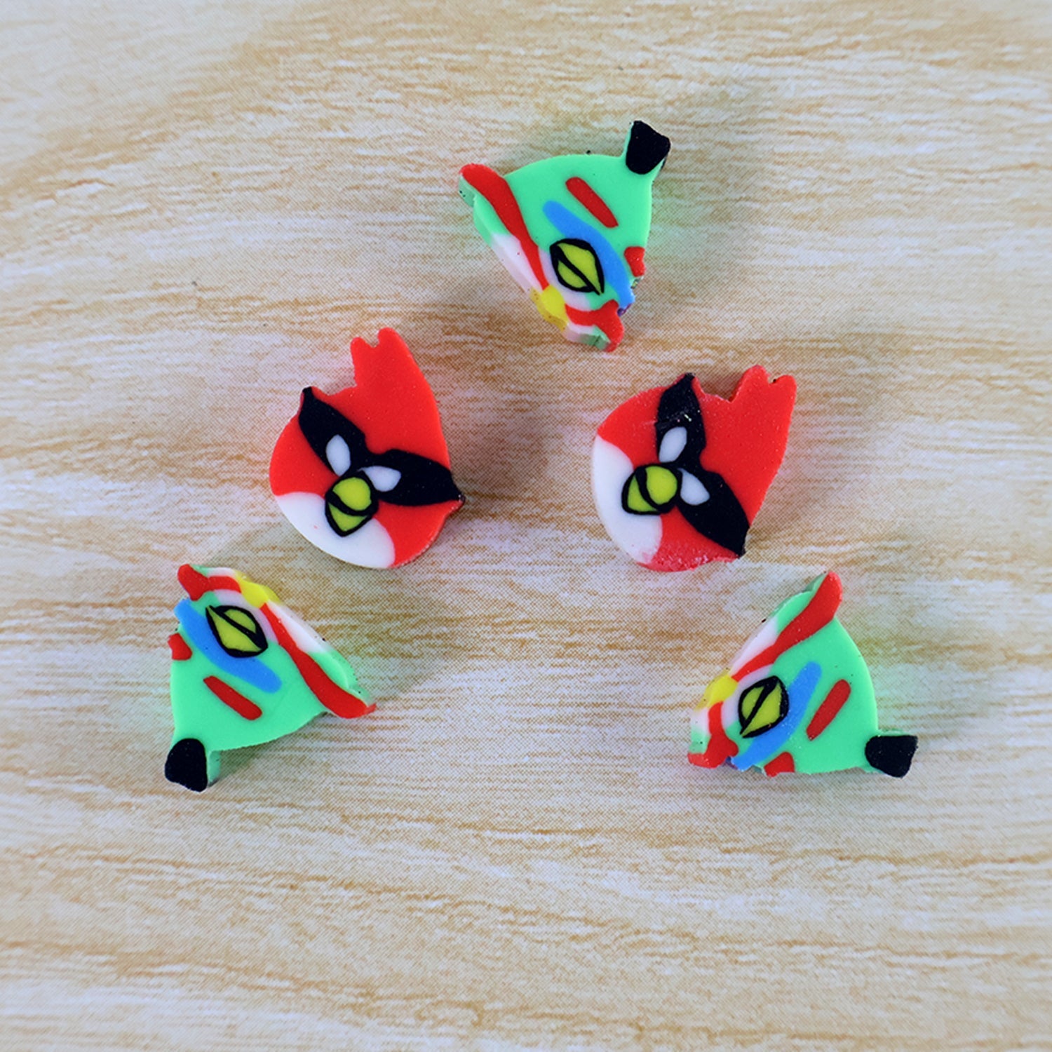 Mini Cartoon Shaped Pencil Erasers - (5 Pc / Set)