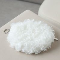 Soft fuzzy purse close detail