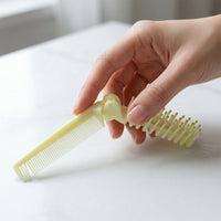 DualBristle 2 In 1 Foldable Hair Comb with Brush | Compact Pocket Hair Organizer (1 Pc)