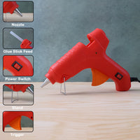 Premium 20W Hot Melt Glue Gun with 6 Transparent Glue Sticks Set