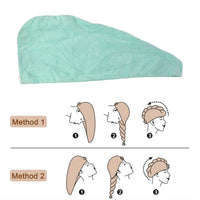 Premium Soft Microfiber Hair Drying Towel Wrap with Button Lock (1 Pc)