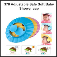 Safe baby shower cap with adjustable feature.
