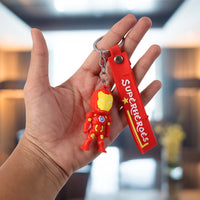 Cute Cartoon Silicone 3D Key Chain with Metal Hook & Strap (Pack of 1)