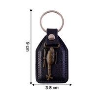 Premium Leather Finish Metal Sword Emblem Keychain (1 Pc)