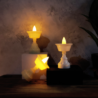 Set of 8 White Water Sensor LED Diyas