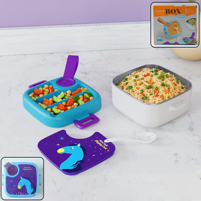Cartoon Kids Food Lunch Box | Portable Set | 1 Set