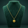 gold finish floral traditional pendant necklace
