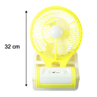 Portable Rechargeable LED Light with Mini Table Fan (1 Pc)