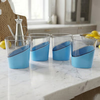 Prexo Stylish Grip Base Plastic Selo Glass (4 Pc, Set 300 ML Each)