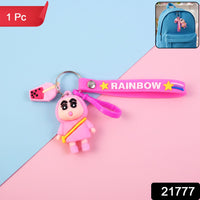 Colorful rainbow strap key ring