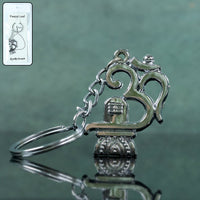 Om with Shivling Metal Keychain (1 Pc)
