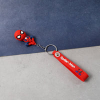 Cute Cartoon Silicone 3D Key Chain with Metal Hook & Strap (Pack of 1)