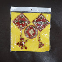 Decorative Wall Hanging Set with Shubh Labh and Ganesh Design (3 Pc)