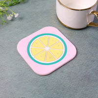 VoltDock Minimalist Silicone Drink Coaster Pack | Premium 8x8 cm Heatproof Cup Mats (6Pc, Mix Design)