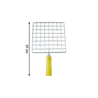 Kitchen Square Stainless Steel Roaster Jali, Barbecue Grill with Wooden Handle